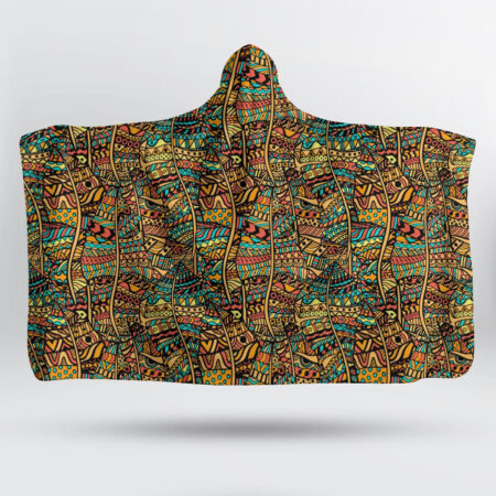 African Colored Artistically ethnic pattern Hooded Blanket