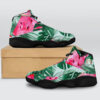 Watermelons Tropical Palm Leaves Basketball Black Sole Shoes