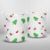 Santa Claus Reindeer Christmas Tree With Cute Red Socks Laundry Basket