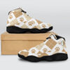 Brown Color Paw Print Seamless Pattern Basketball Black Sole Shoes