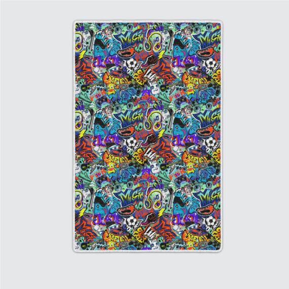 Abstract Seamless Grunge Graffiti Super Lovely Color Area Rugs