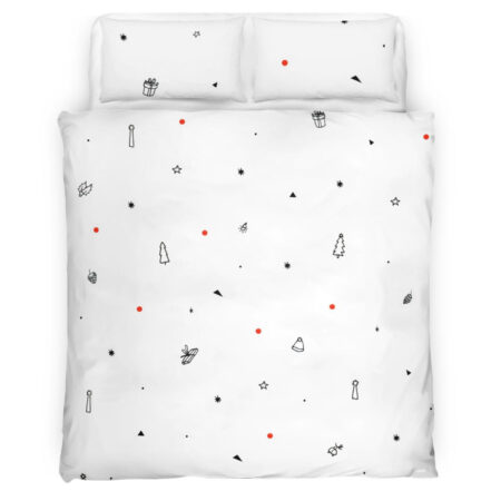 Merry Christmas Decorative Pattern On A White Background Bedding Set