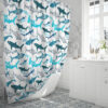 Abstract Shark Silhouette Pattern Shower Curtain