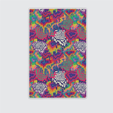 Abstract Colorful Psychedelic Seamless Pattern Background Area Rugs