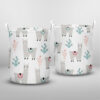 Cute Cacti And Llama Animals On A White Background Laundry Basket