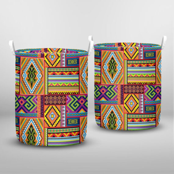 America Latin seamless background with mexican Laundry Basket