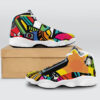 Graffitti Vector Pattern Basketball White Sole Shoes