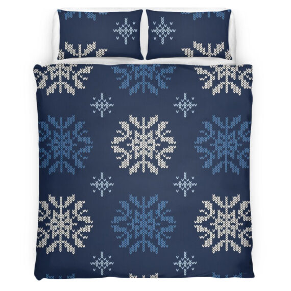 Merry Christmas With Cute Decorative Snowflakes Bedding Set