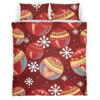 Merry Christmas With Berries Jewels On A Red Background Bedding Set