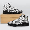 Slogans graffiti background Basketball Black Sole Shoes