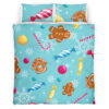 Christmas Candy With White Snowflakes Bedding Set