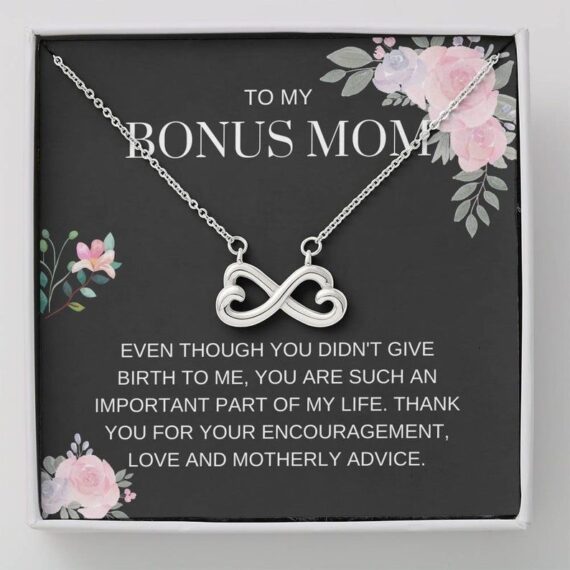 Bonus Mom - My Life - Infinity Heart Necklace - for step mom, gift for bonus mom, bonus mom jewelry, mothers day, mother in law, parents