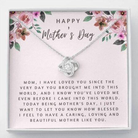 14k Gold Necklace Mothers Day Gift, Love Knot Necklace for Mothers day, Gift for Mothers Day from Daughter,Son, Mothers Day Gift, To My Mom