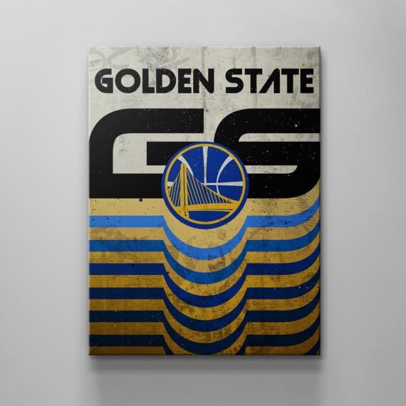 Golden State Warriors Stripes Canvas Wall Art Decor