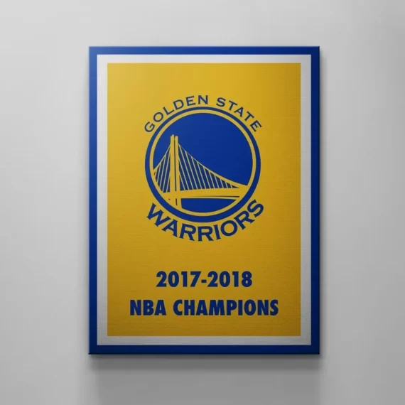 Golden State Warriors: Championship Banner Canvas Wall Art Decor