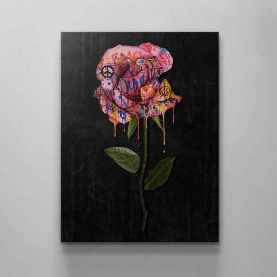 Graffiti Rose Canvas Wall Art Decor