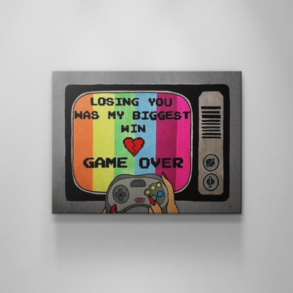 Game Over Canvas Wall Art Decor Daymira™ Wear For Everyday Pleasant