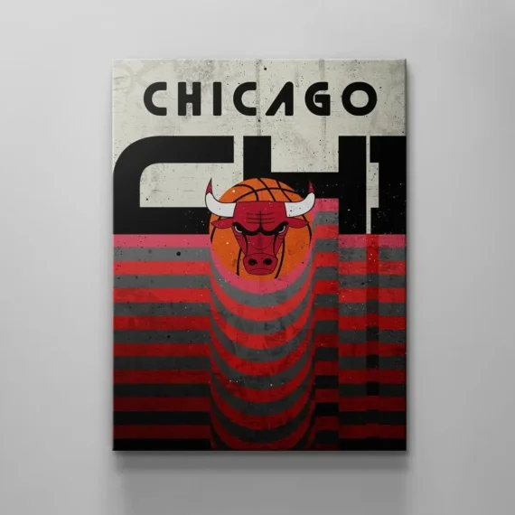 Chicago Bulls Stripes Canvas Wall Art Decor