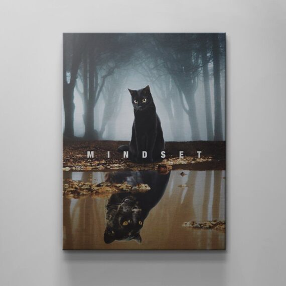 Black Cat Mindset Canvas Wall Art Decor Daymira™ Wear For Everyday