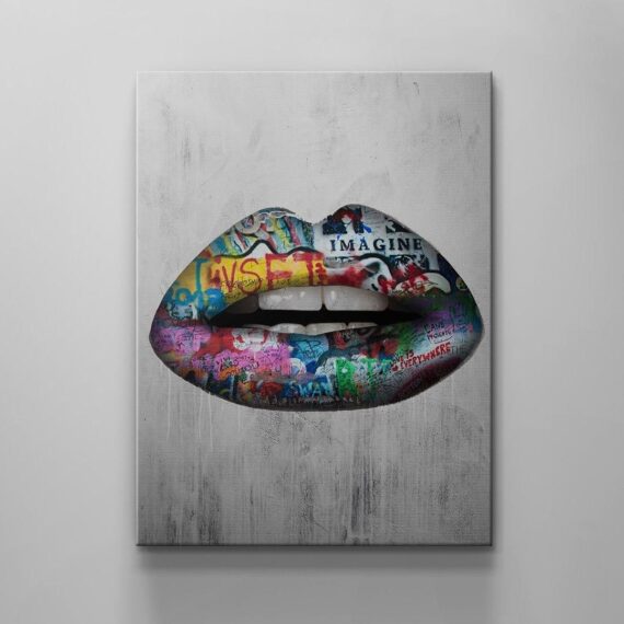 Graffiti Lips Canvas Wall Art Decor Daymira™ Wear For Everyday Pleasant