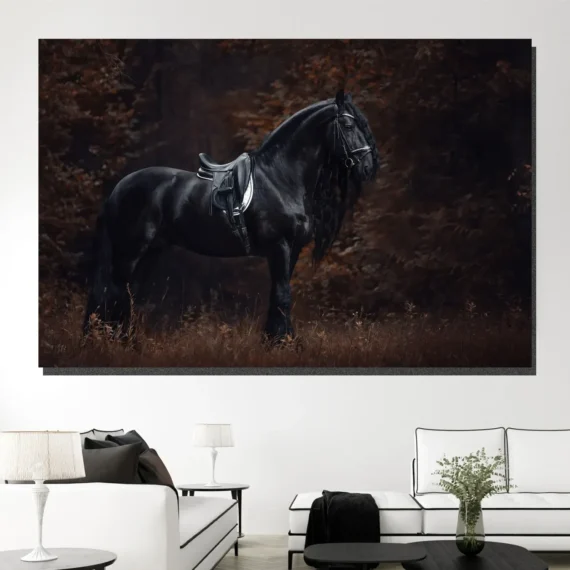 Friesian Horse Wall Art Canvas - Daymira store