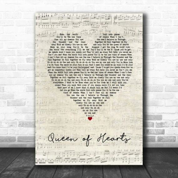 We The Kings Queen Of Hearts Script Heart Song Lyric Music Art Print