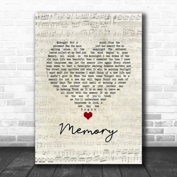 Barbra Streisand Memory Script Heart Song Lyric Art Print