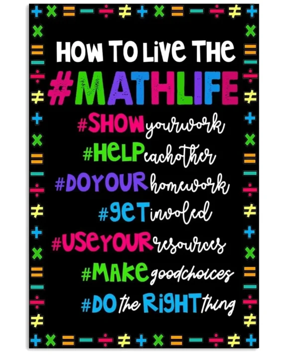 Math Canvas - How To Live The Math Life Matte Canvas