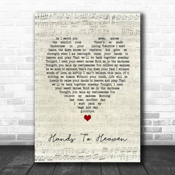 Breathe Hands To Heaven Script Heart Song Lyric Print