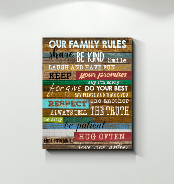 Our Family Rules Share Be Kind Smile Laugh Have Fun Canvas – Daymira ...