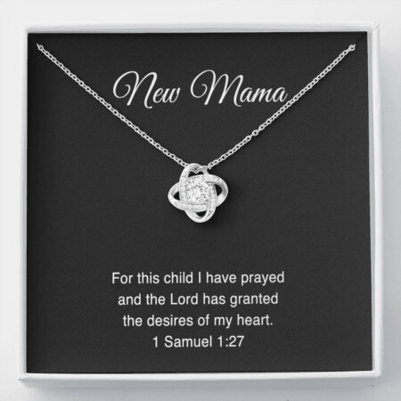 1 Samuel 1:27, New Mama For this child I have prayed, Mom to Be Gifts, Love Knot Necklace For Expecting Mom, Pregnancy Gift For New Mother