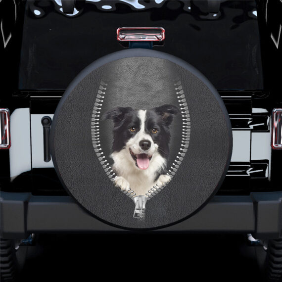 Border Collie Dog Ziper Car Spare Tire Gift For Campers - Jeep Tire Covers