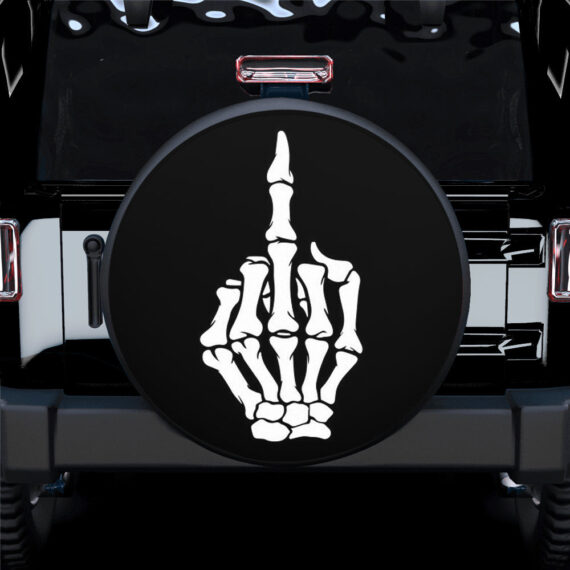 Skeleton Middle Finger Car Spare Tire Gift For Campers - Jeep Tire Covers