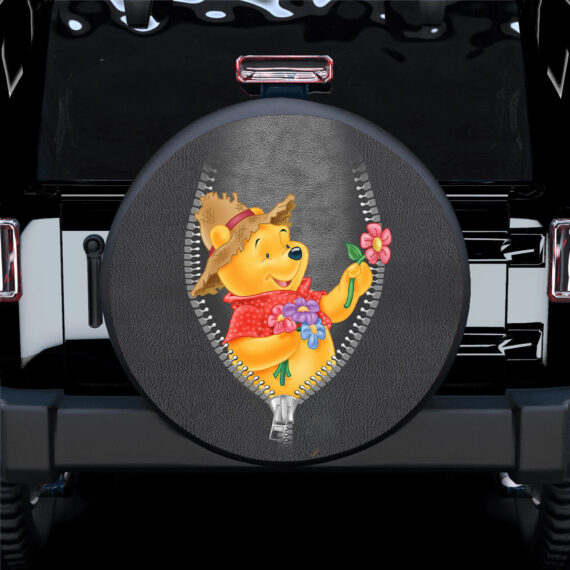 Winnie The Pooh Ziper Car Spare Tire Gift For Campers - Jeep Tire Covers