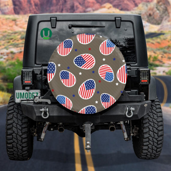 Happy Easter Patriotic Eggs With American Flag Pattern Spare Tire Cover ...