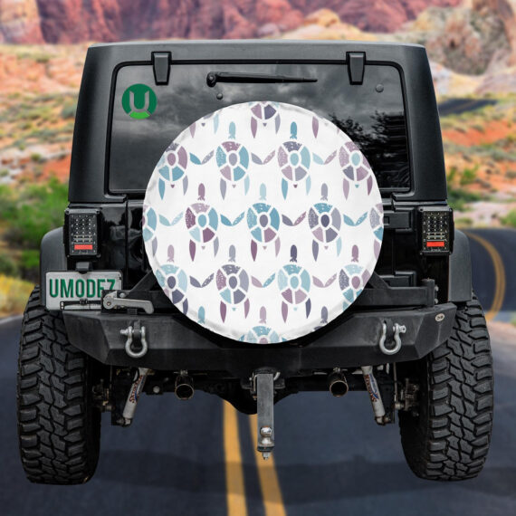 Ocean Theme Sea Turtles With Various Marine Animals Spare Tire Cover - Jeep Tire Covers