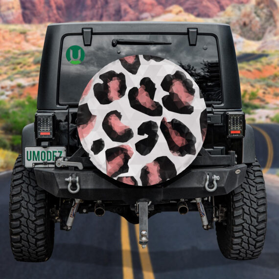 Modern Trendy Leopard Spots With Triangle Spare Tire Cover - Jeep Tire Covers