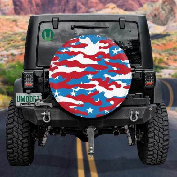 Modern Camo US Army Colors Patriotic Star Pattern Spare Tire Cover ...