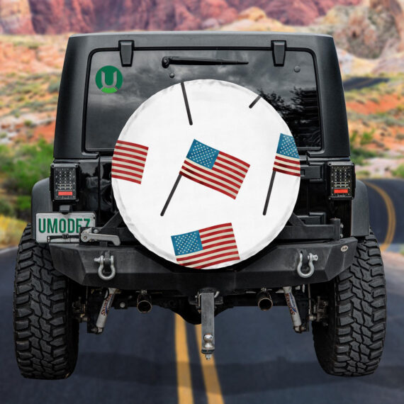 Modern Concept Of Happy Independence Day With American Flags Spare Tire ...