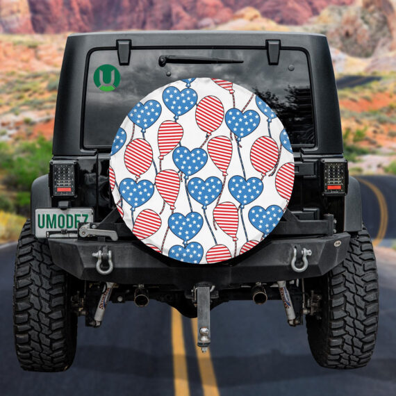 Floating Ballons In The Shape Of Heart And Circle Spare Tire Cover ...