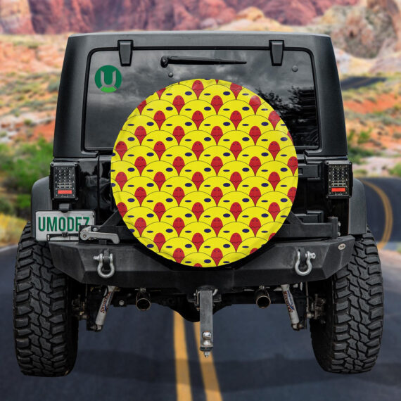 Hand Drawn Abstract Face Of Duck Spare Tire Cover - Jeep Tire Covers