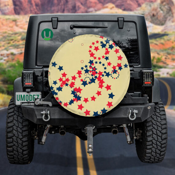 Retro Beige Background With Stars In The Form Of Circles Spare Tire ...