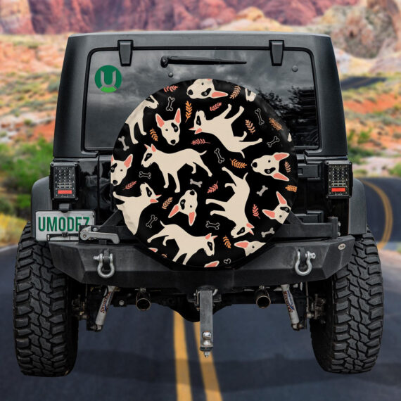 Bones And Plants With Dog Breed Concept Spare Tire Cover - Jeep Tire Covers