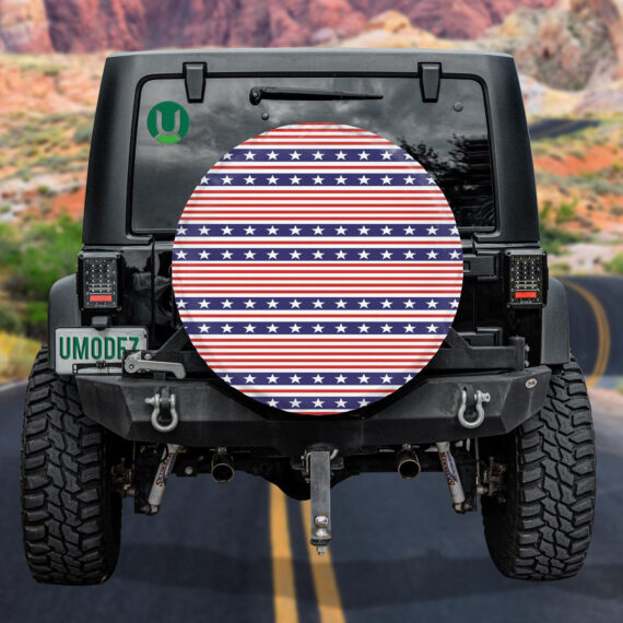 Independence Day 4th July Star Stripes Pattern Spare Tire Cover – Jeep ...