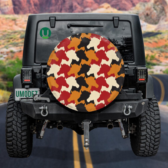 Abstract Camouflage Tile Horse Heads Spare Tire Cover – Jeep Tire ...