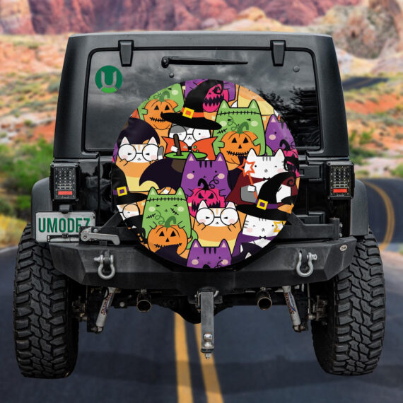 Cartoon Animals Kawaii Cat Costume For Halloween Spare Tire Cover - Jeep Tire Covers