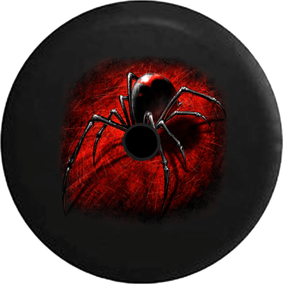 Spare Tire Cover Day Black Widow Spider On Red Web 3d Poisonous - Jeep Tire Covers