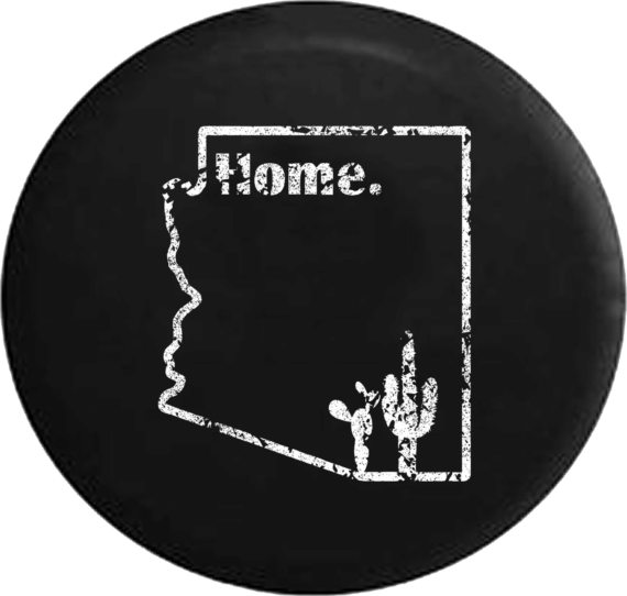 Distressed Arizona Desert Cactus Home State Collection Spare Tire Cover - Jeep Tire Covers