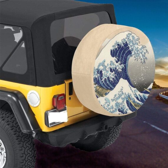 Cool Spare Tire Cover The Great Wave Off Kanagawa - Jeep Tire Covers