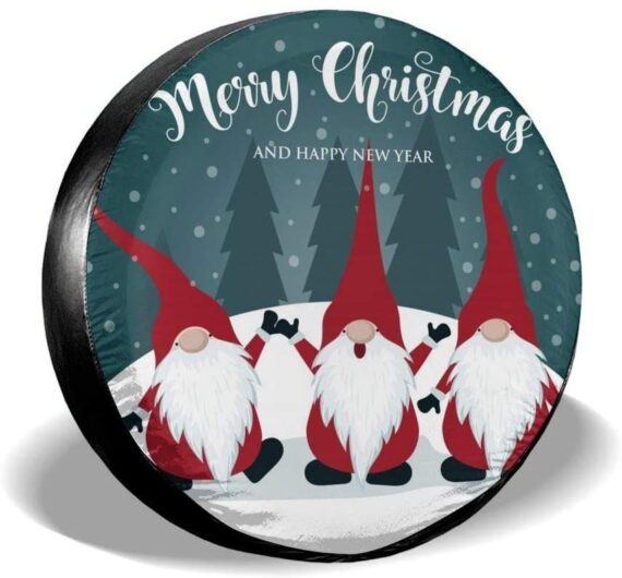 Three Cheeky Christmas Gnomes Spare Tire Cover - Jeep Tire Covers